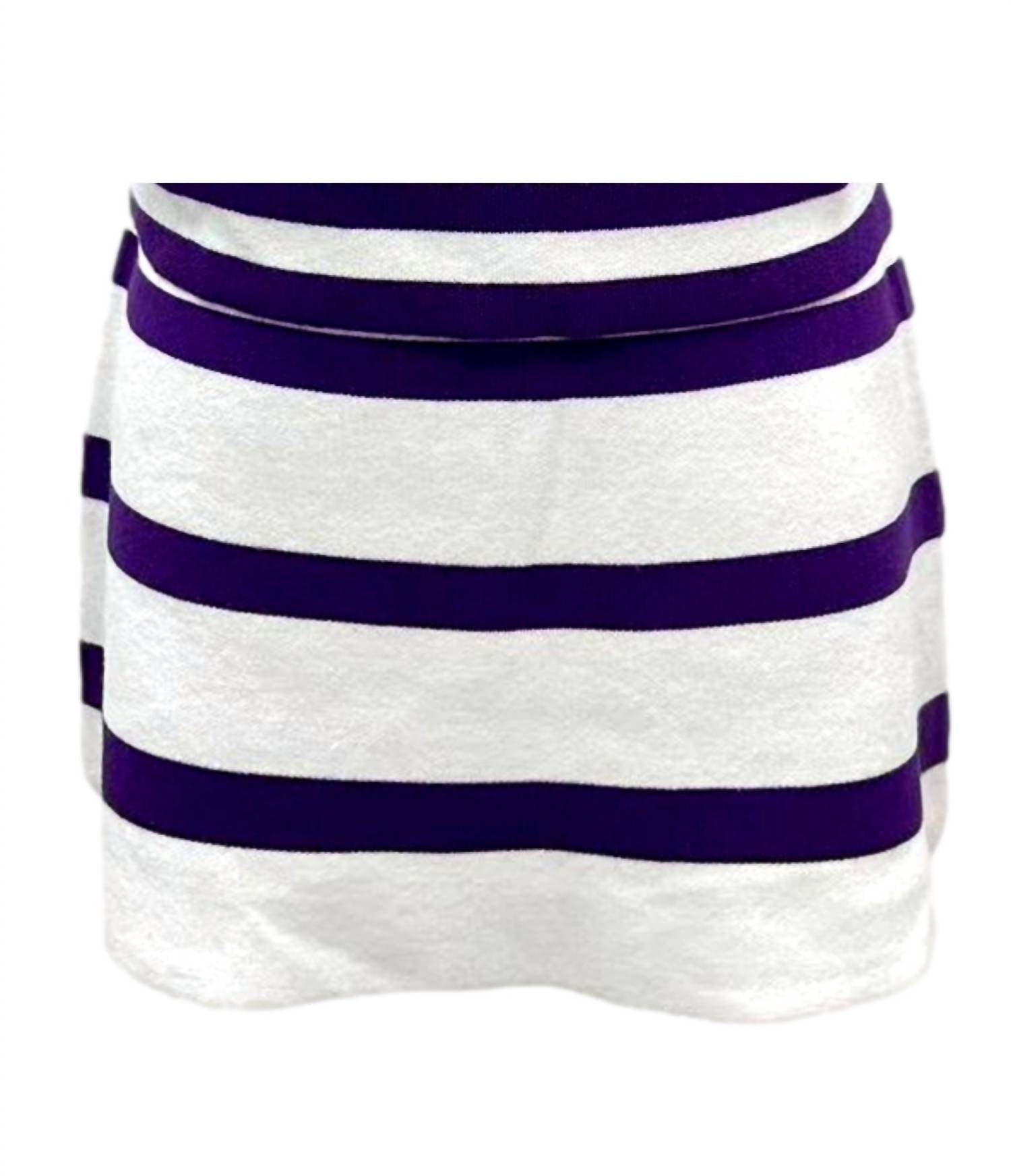 QUEEN OF SPARKLES Striped Sweater Skirt in white purple - women's skirt - view 4
