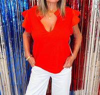 Another Love Leona Top in red - women's blouse