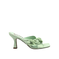 Exe - Women's Chain-link Strap Heeled Slide Sandal