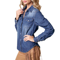 Saints & Hearts - Western Snap Button Denim Shirt