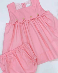 THE PROPER PEONY Girl's Strawberry Fields Dress in pink - kids' dress - detail view