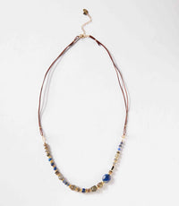 Anne Vaughan Women's Moon Shell And Gemstone Necklace in blue - women's jewelry