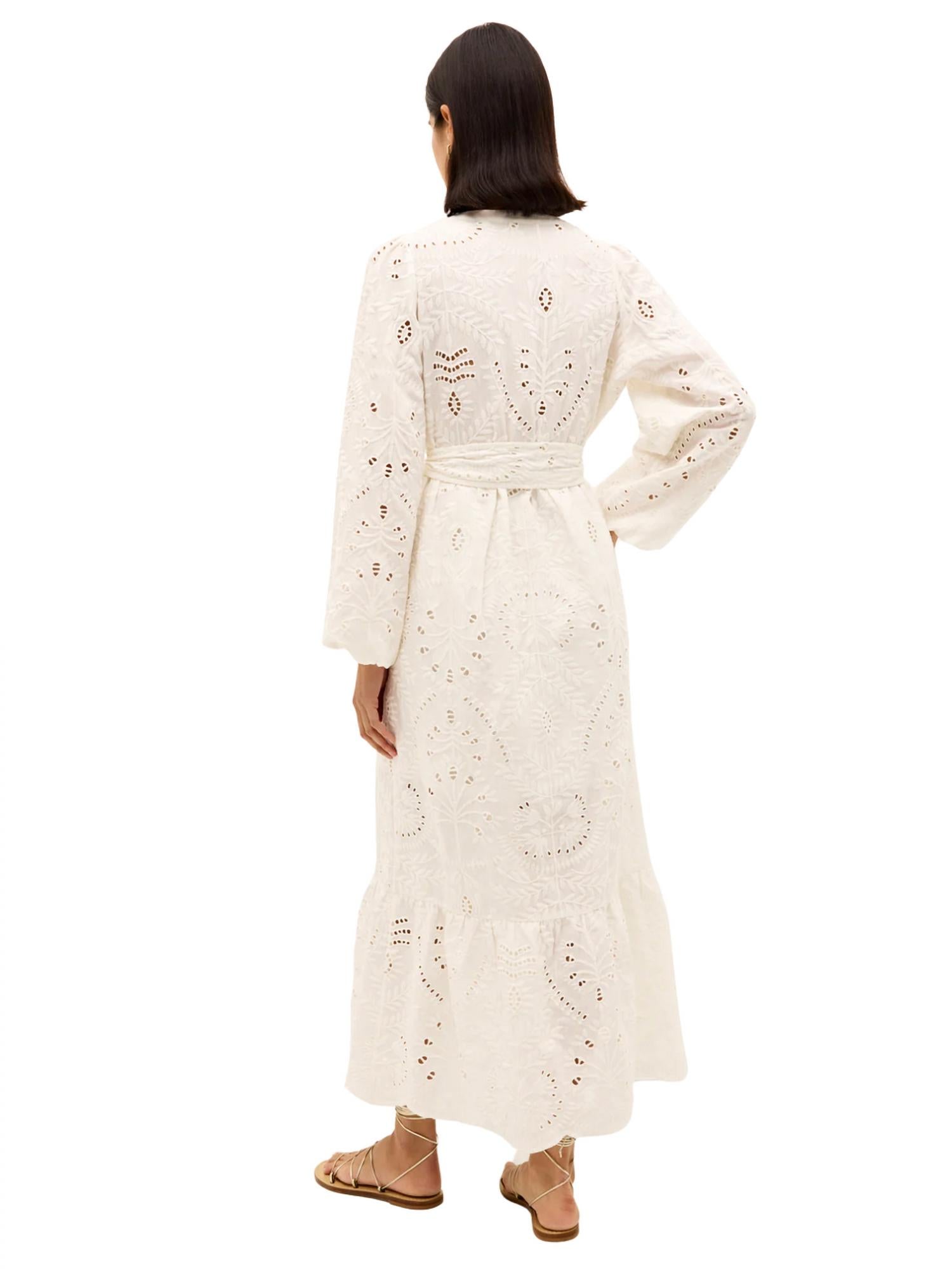 Marie Oliver Hannon Eyelet Dress in oyster 1 - women's dress - detail view