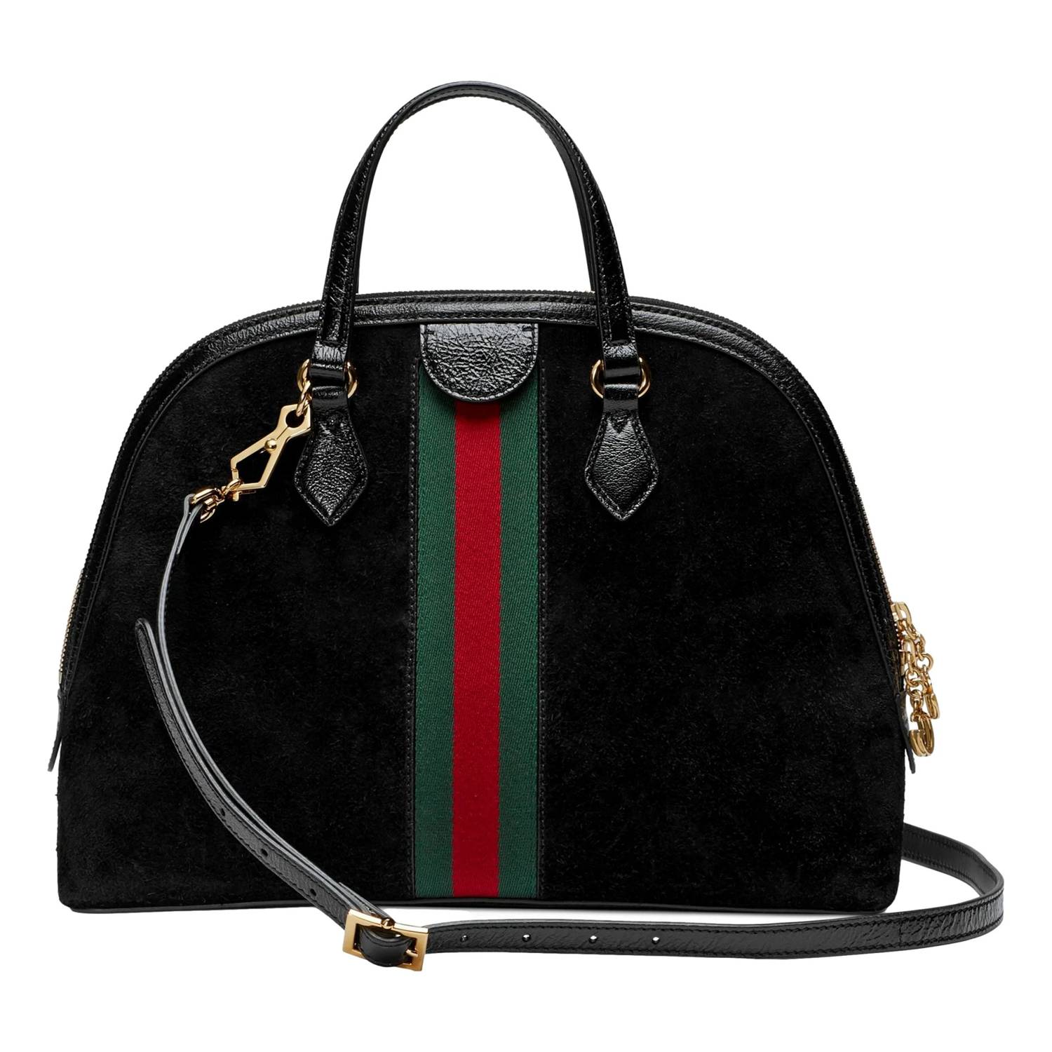 Gucci - Women's Ophidia Dome Suede Web Stripe Satchel Bag