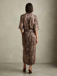 Reiss - Farah Printed Satin Midi