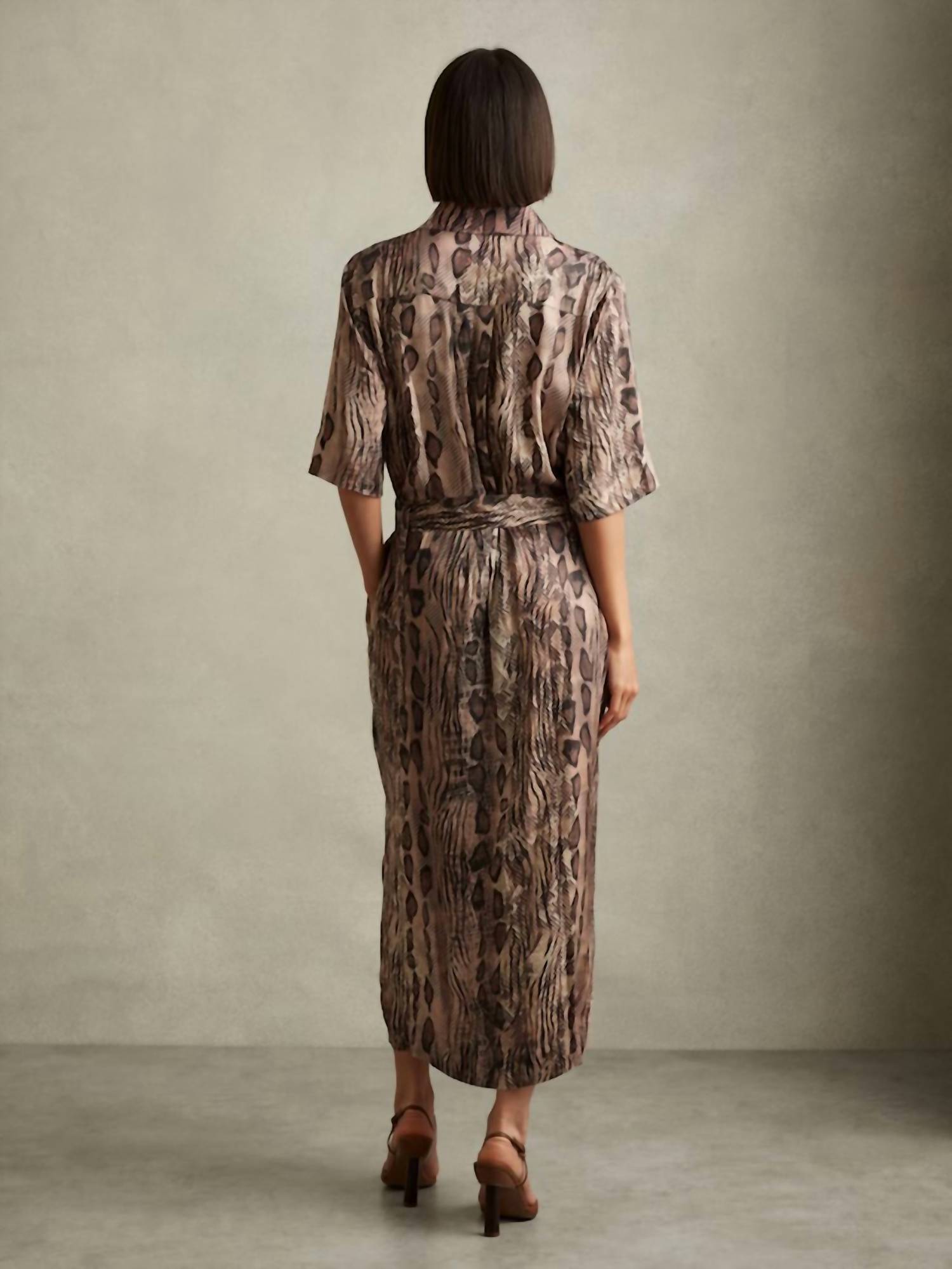 Reiss - Farah Printed Satin Midi