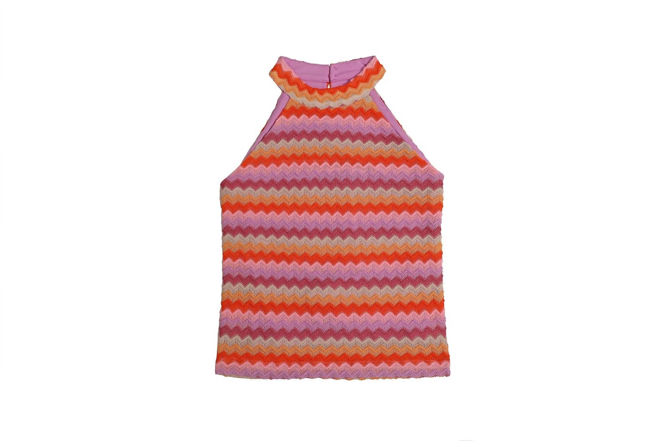 Mia - Girl's Zig Zag Crochet Halter Top