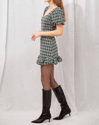 Peach Love - Noelle Plaid Mini Dress