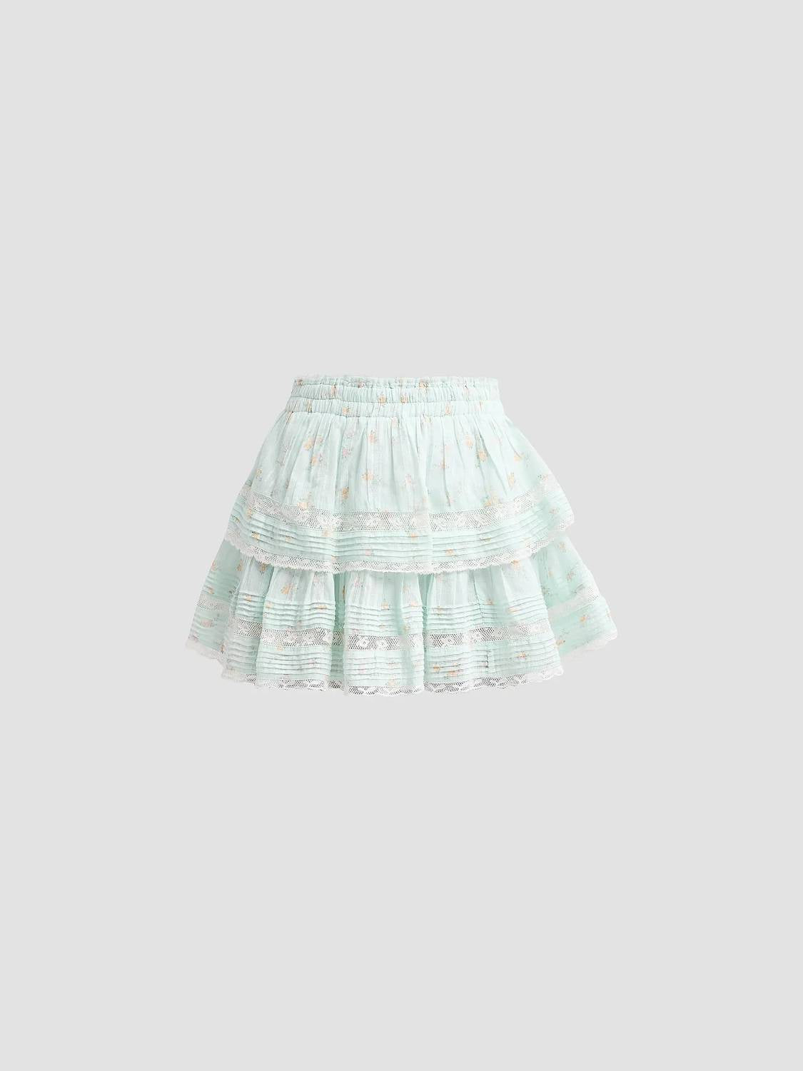 Loveshackfancy - Floral Ruffle Mini Skirt
