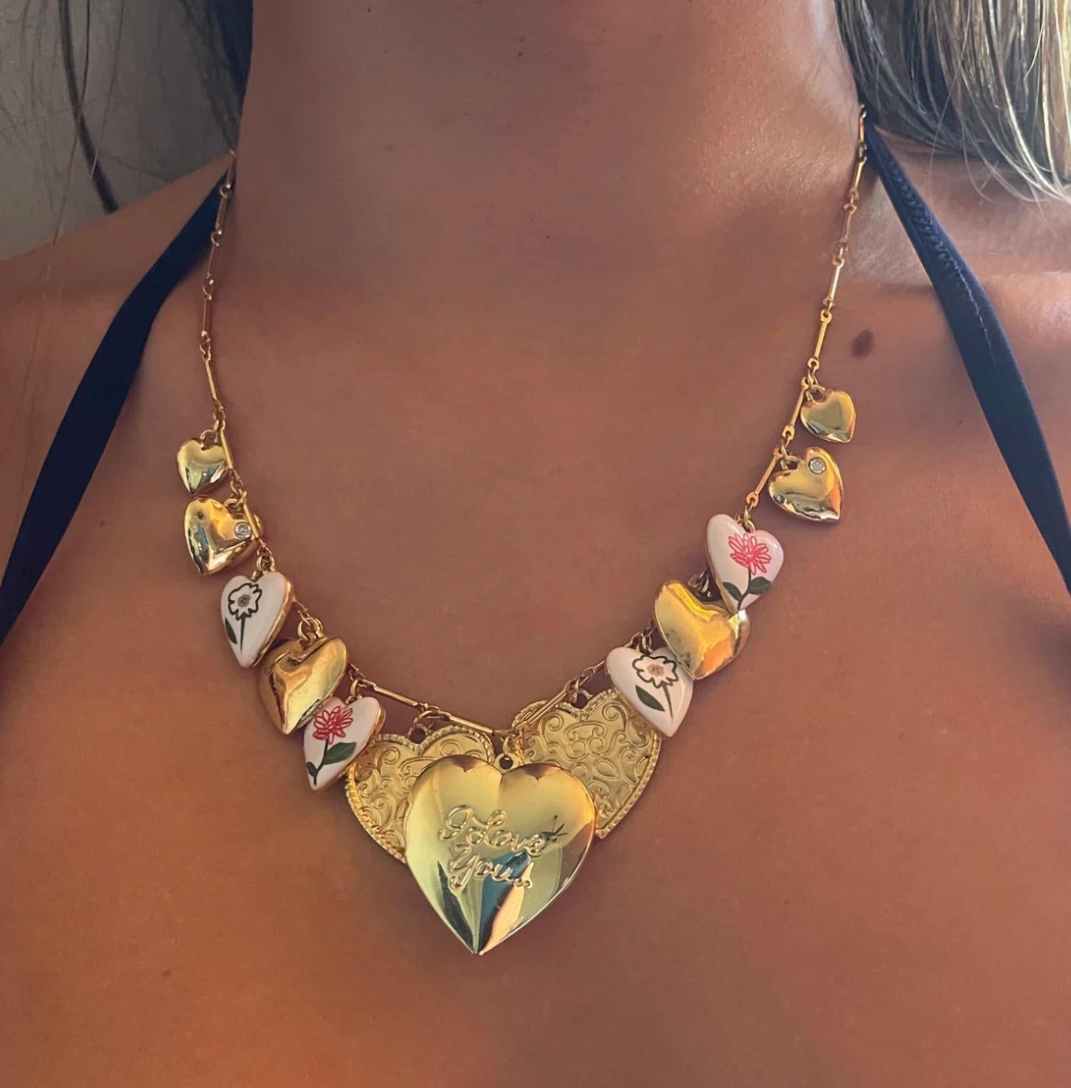 The Sage Vintage - Women's All Hearts Charm Necklace