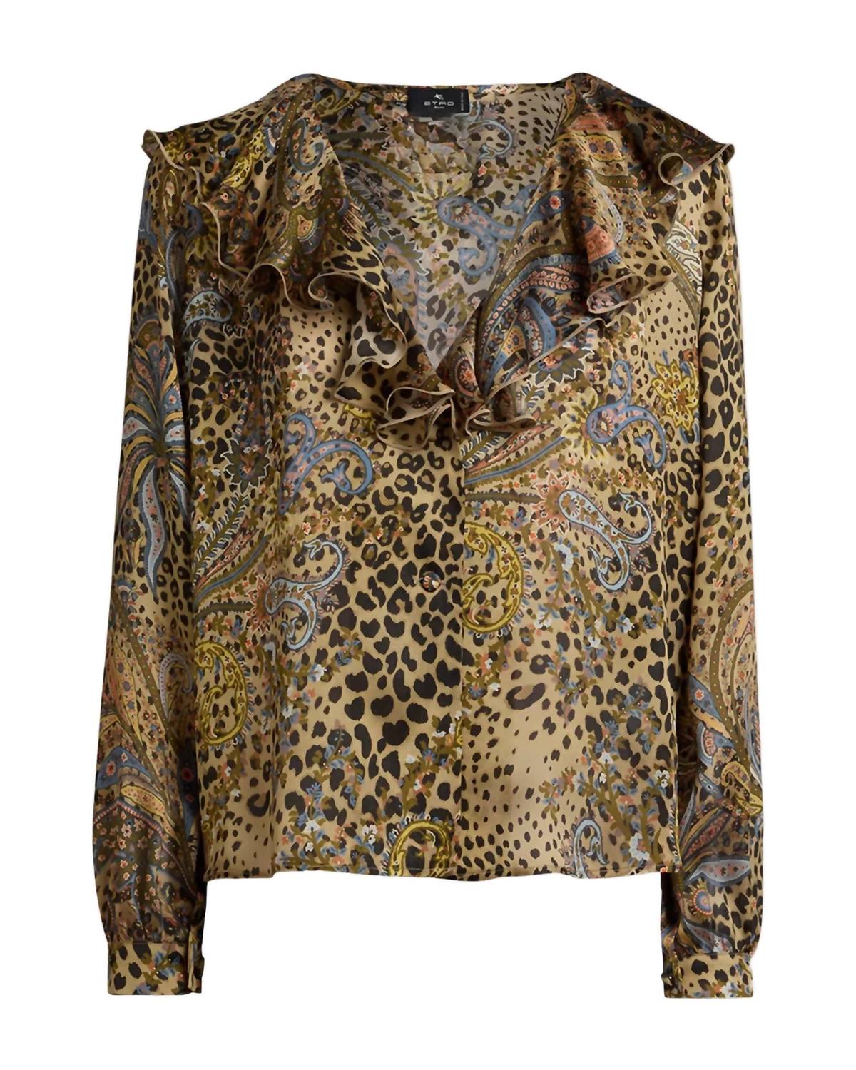 Etro - Women's Silk Ruffled Collar Flared Blouse