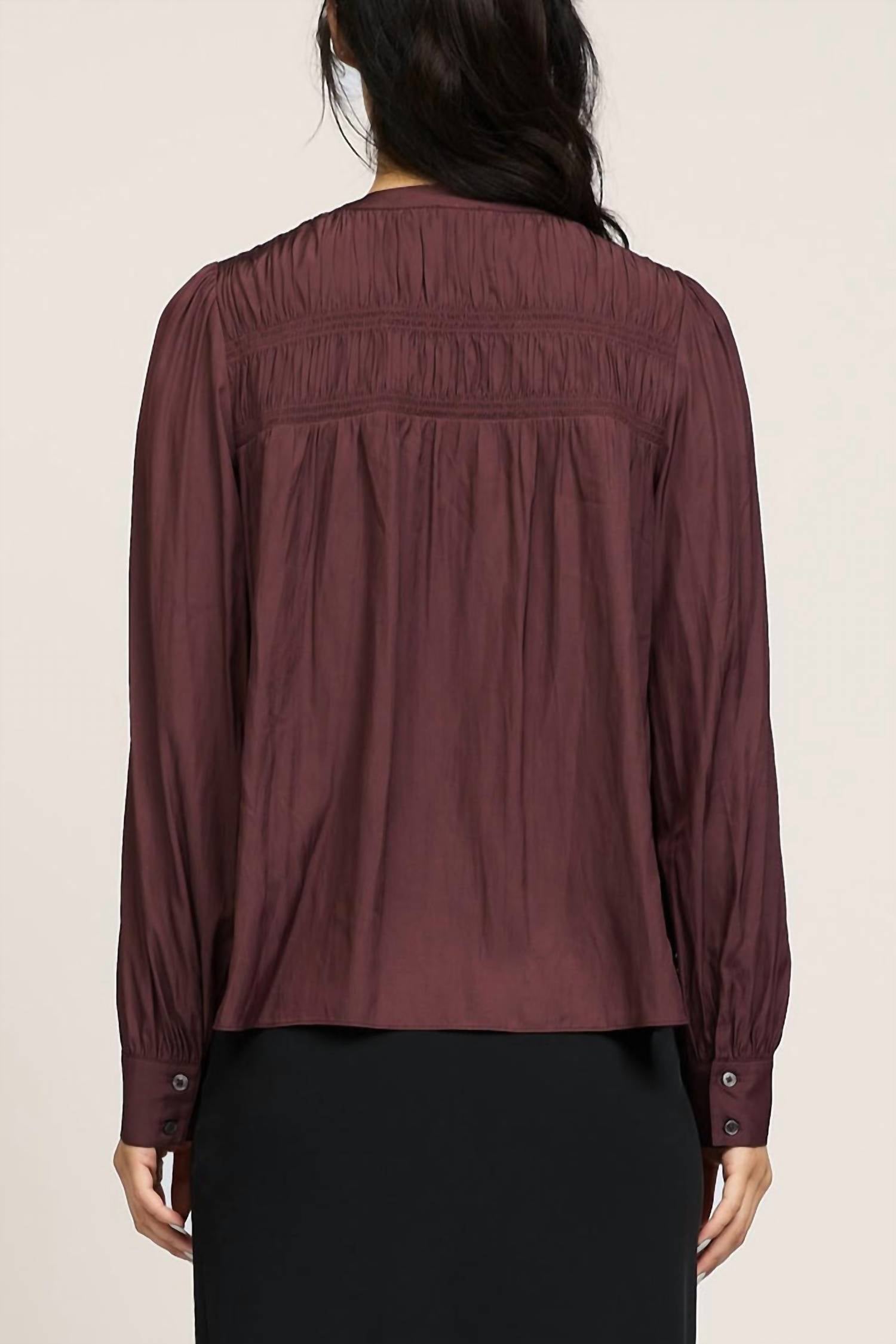 Current Air - Smocked Shoulder Button Down Shirt