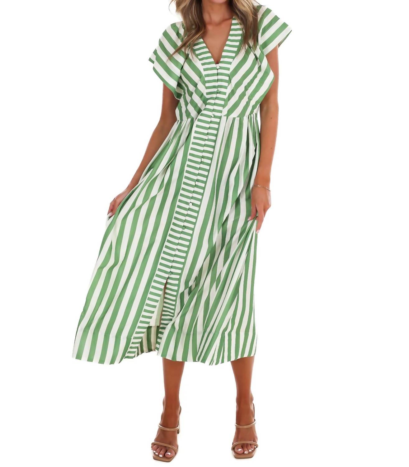 Umgee - Women's Hometown Honey Stripe Midi Dress