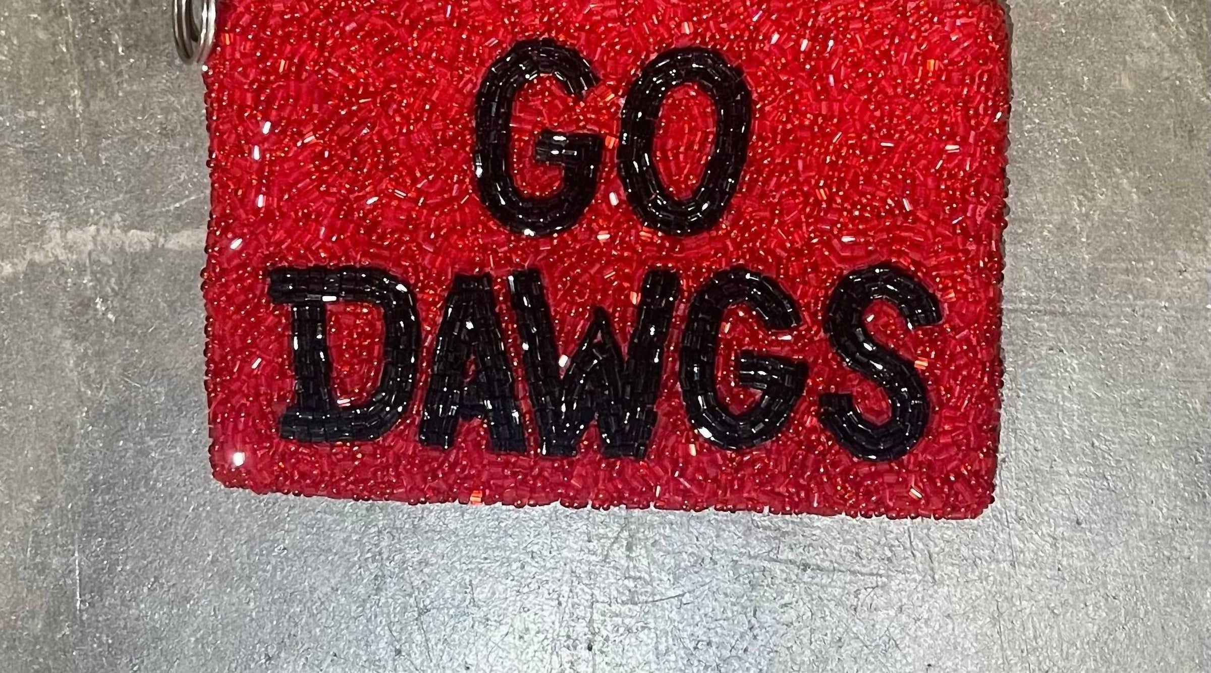 TIANA Go Dawgs Beaded Small Coin Purse in red black - women's bag