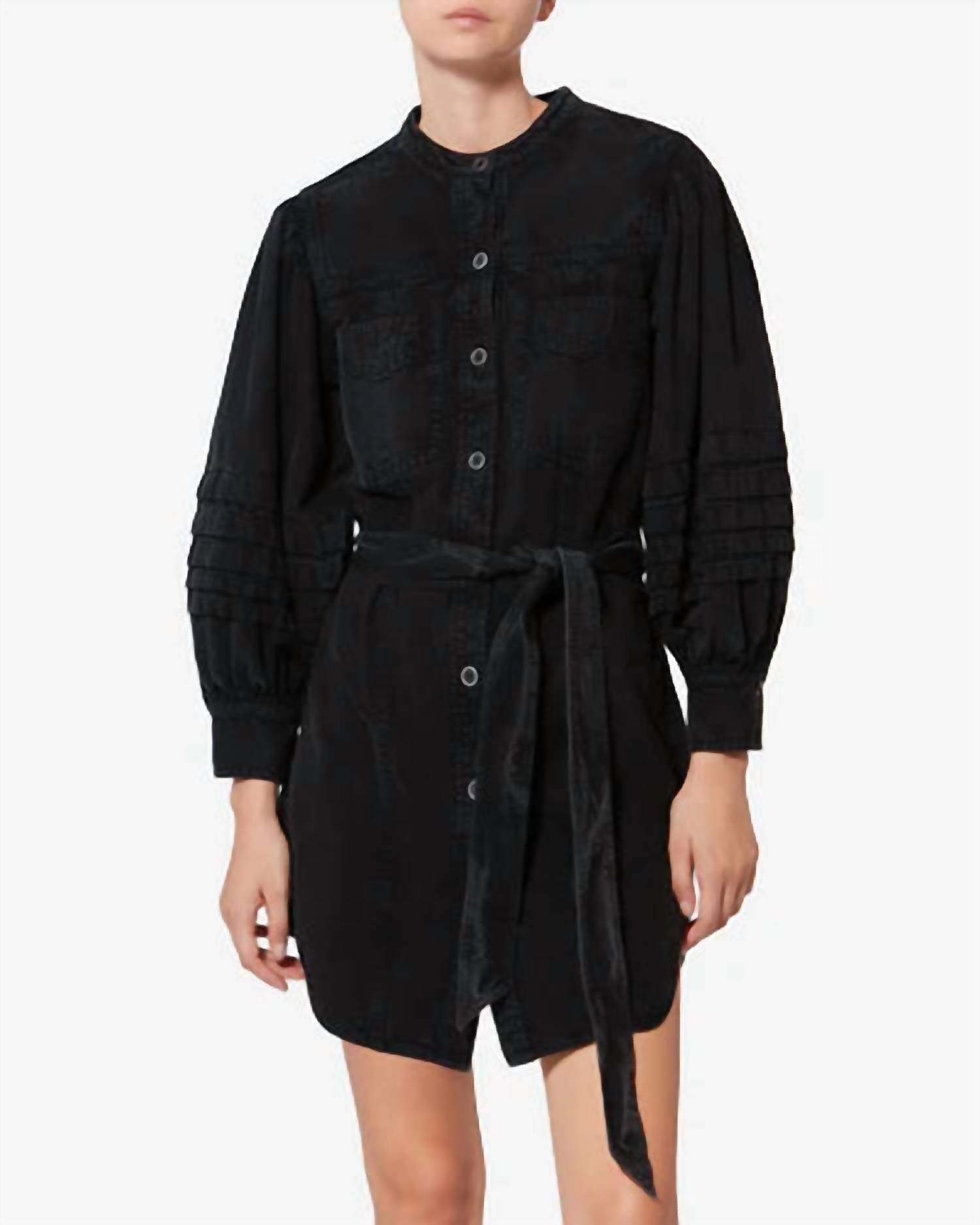 ISABEL MARANT Moe Mini Dress in faded black - women's dress
