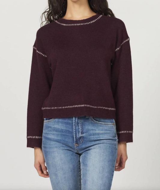 Another Love - Millie Crew Neck Sweater With Contrast Stitching
