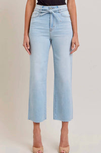 Hidden - Ella Tie Waist Straight Denim Jeans