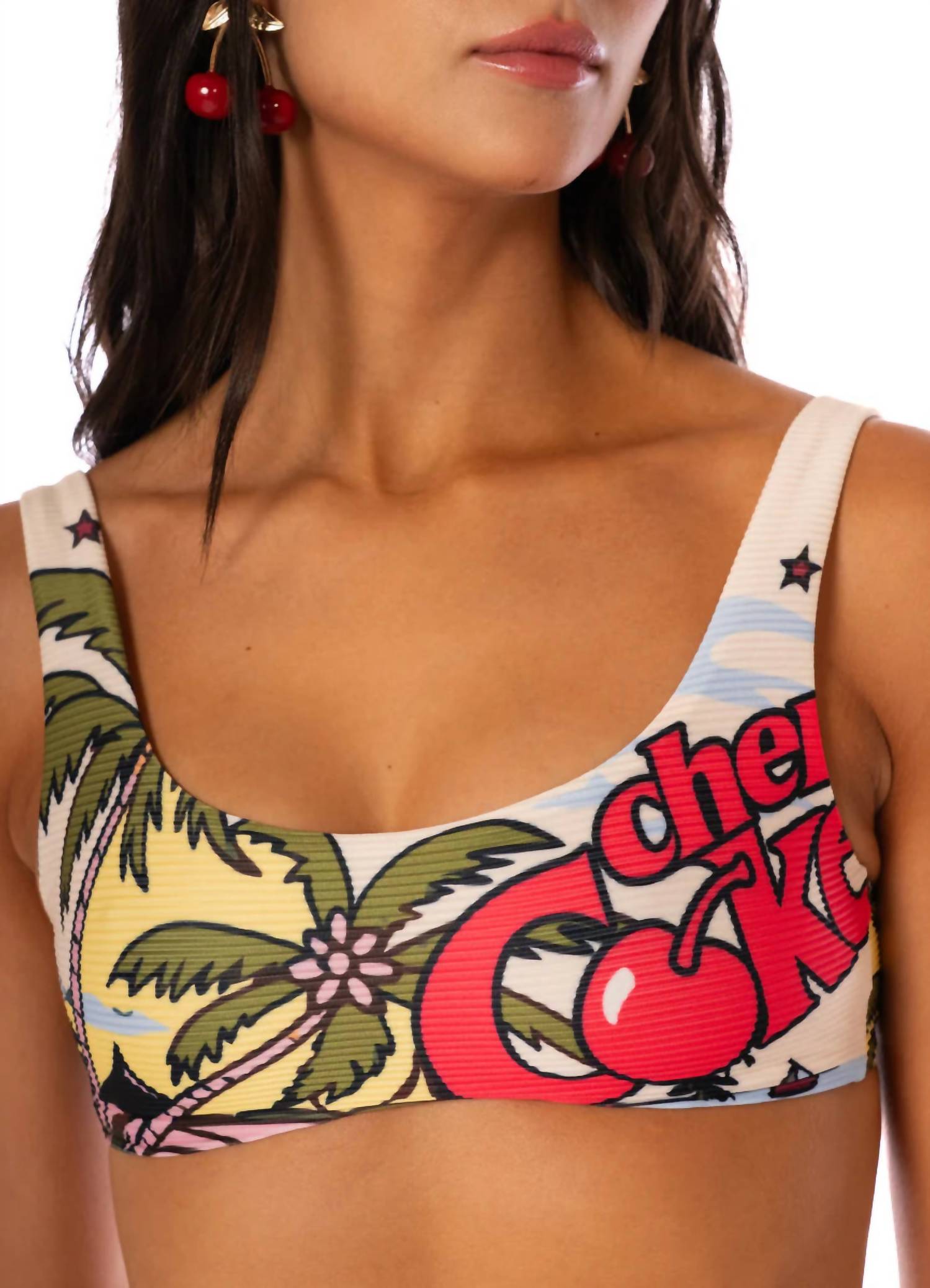 MAAJI Isla Vibes Gwen Classic Bralette Bikini Top in cherry red - women's swimwear - view 4