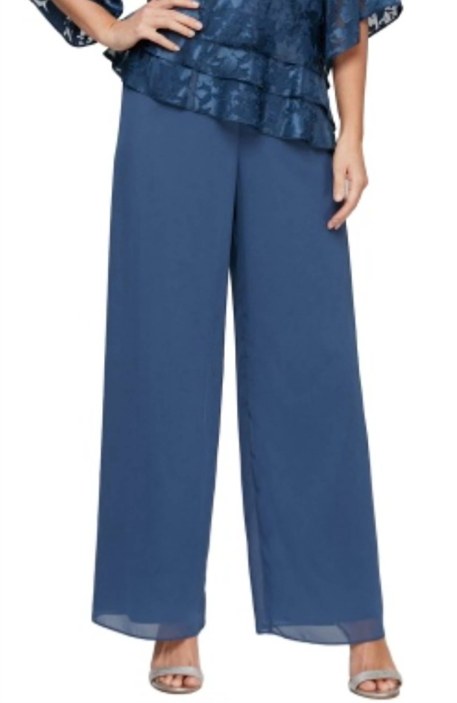 Alex Evenings - Chiffon Straight Leg Pant
