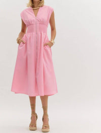 entro Sloane Midi Dress in pink - women's dress