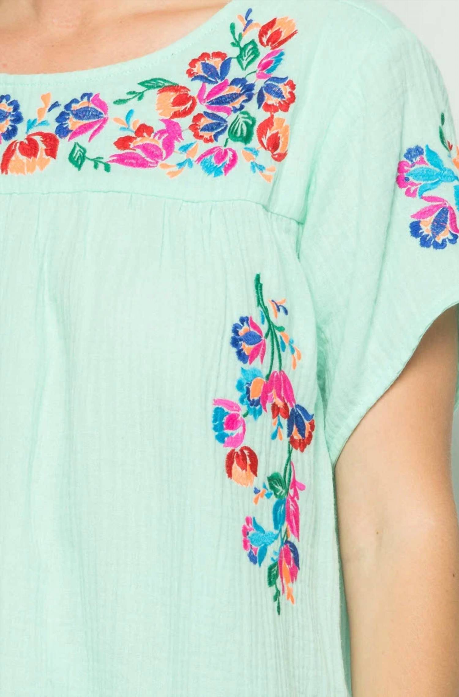 See And Be Seen - On The Border Embroidered Top