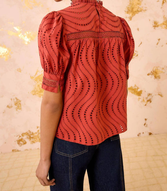 Ulla Johnson - Virginia Lace Collar Short Sleeve Blouse