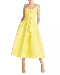 Ml Monique Lhuillier - Daffodil Jacquard Fit And Flare Midi Dress
