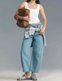 Damson Madder - Felix High-rise Pull-on Barrel Jeans