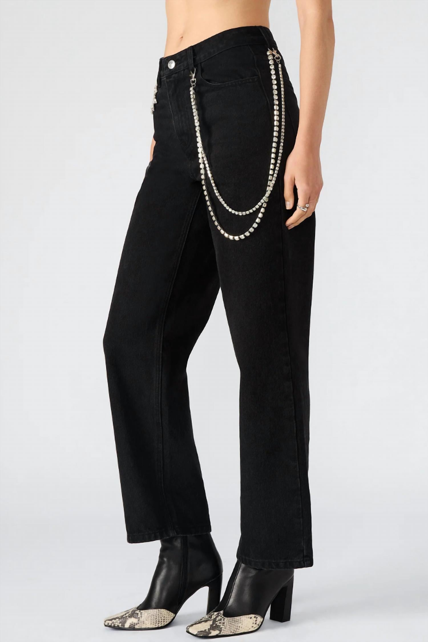 STEVE MADDEN Swift Wide-leg Jean in black - women's jeans - alternate view