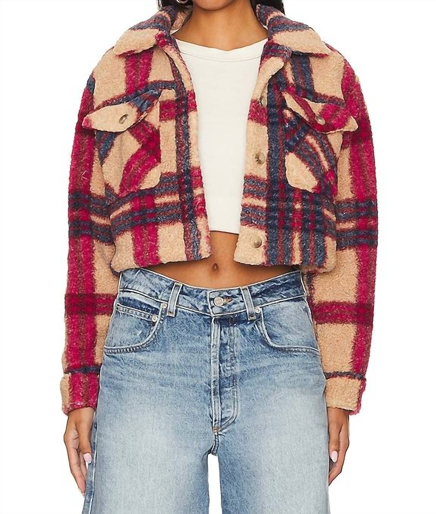 L*SPACE Big Sur Jacket in multicolor plaid - women's jacket - view 4