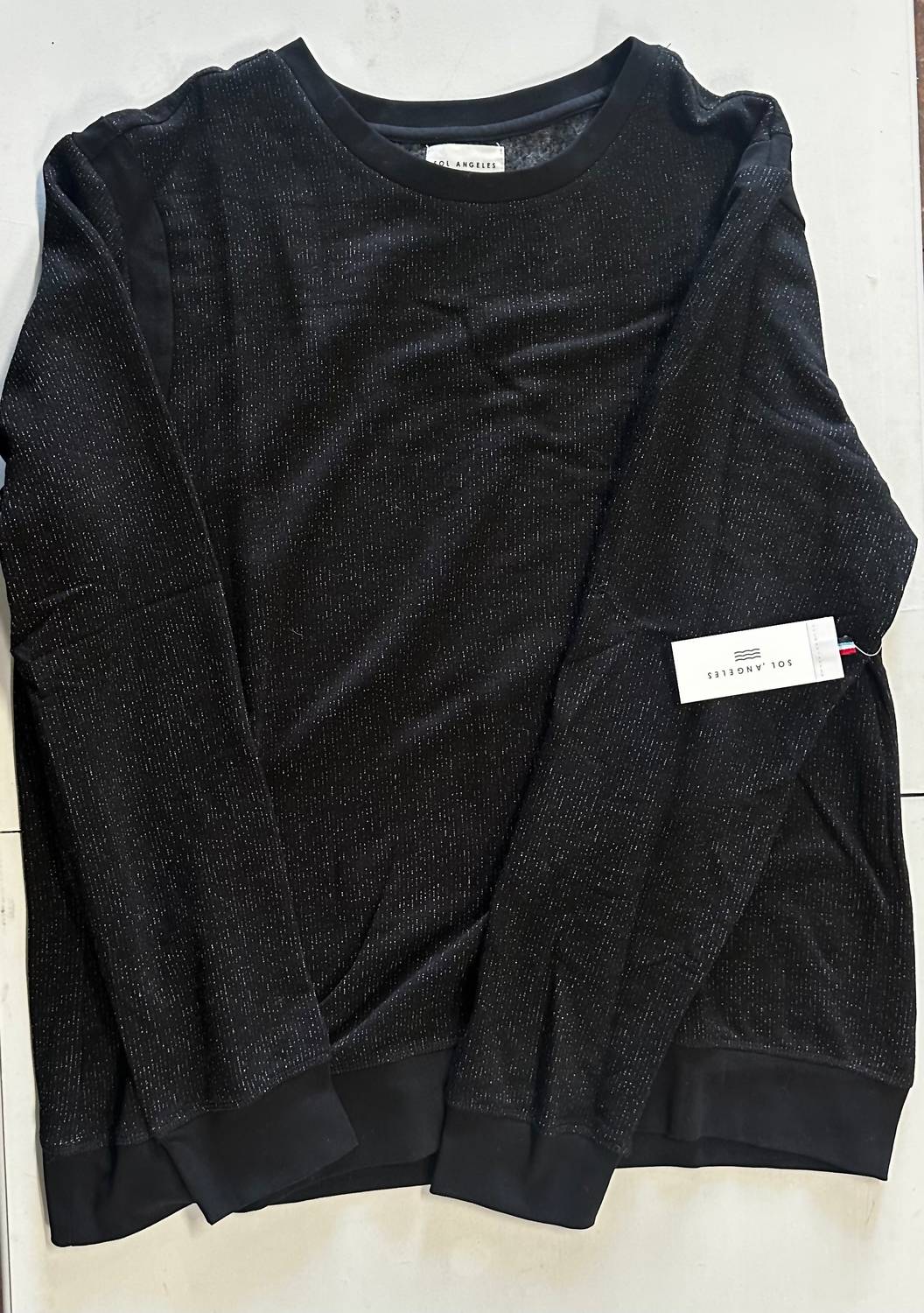 SOL ANGELES Men's Brush Boucle Rib Sweater Top in black - men's sweater