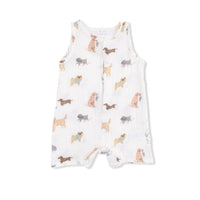Angel Dear - Kids Awesome Dogs Muslin Sleeveless Shortie Romper