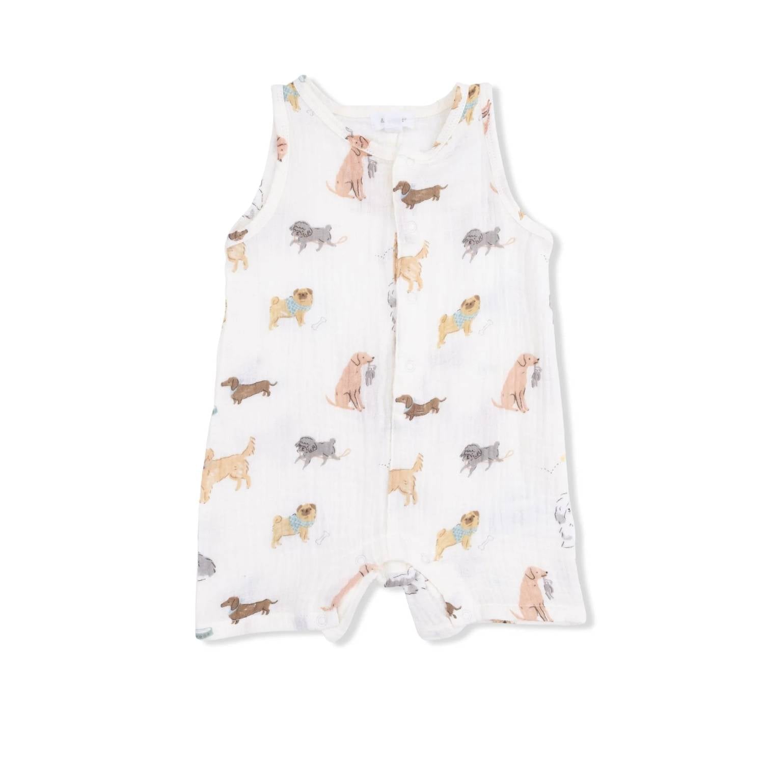 Angel Dear - Kids Awesome Dogs Muslin Sleeveless Shortie Romper