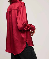 Gentle Fawn Simone Button Down Shirt in crimson - women's shirt - detail view