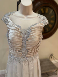 Gaby Charbachy - Lace Applique Fit And Flare Gown