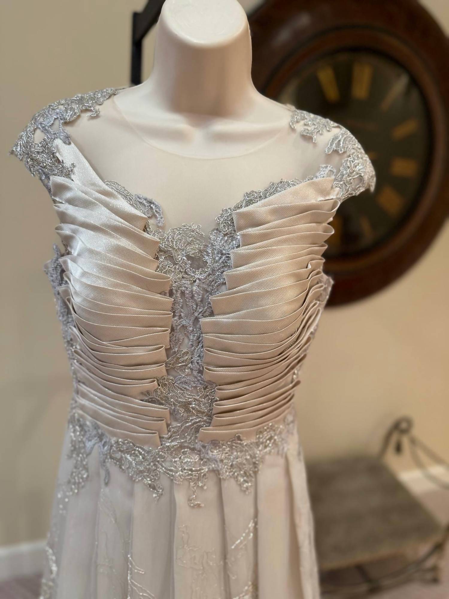 Gaby Charbachy - Lace Applique Fit And Flare Gown