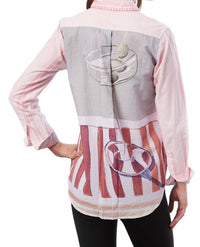 Dizzy-Lizzie Chesapeake Hi-lo Tunic Top in martinis - women's shirt - detail view