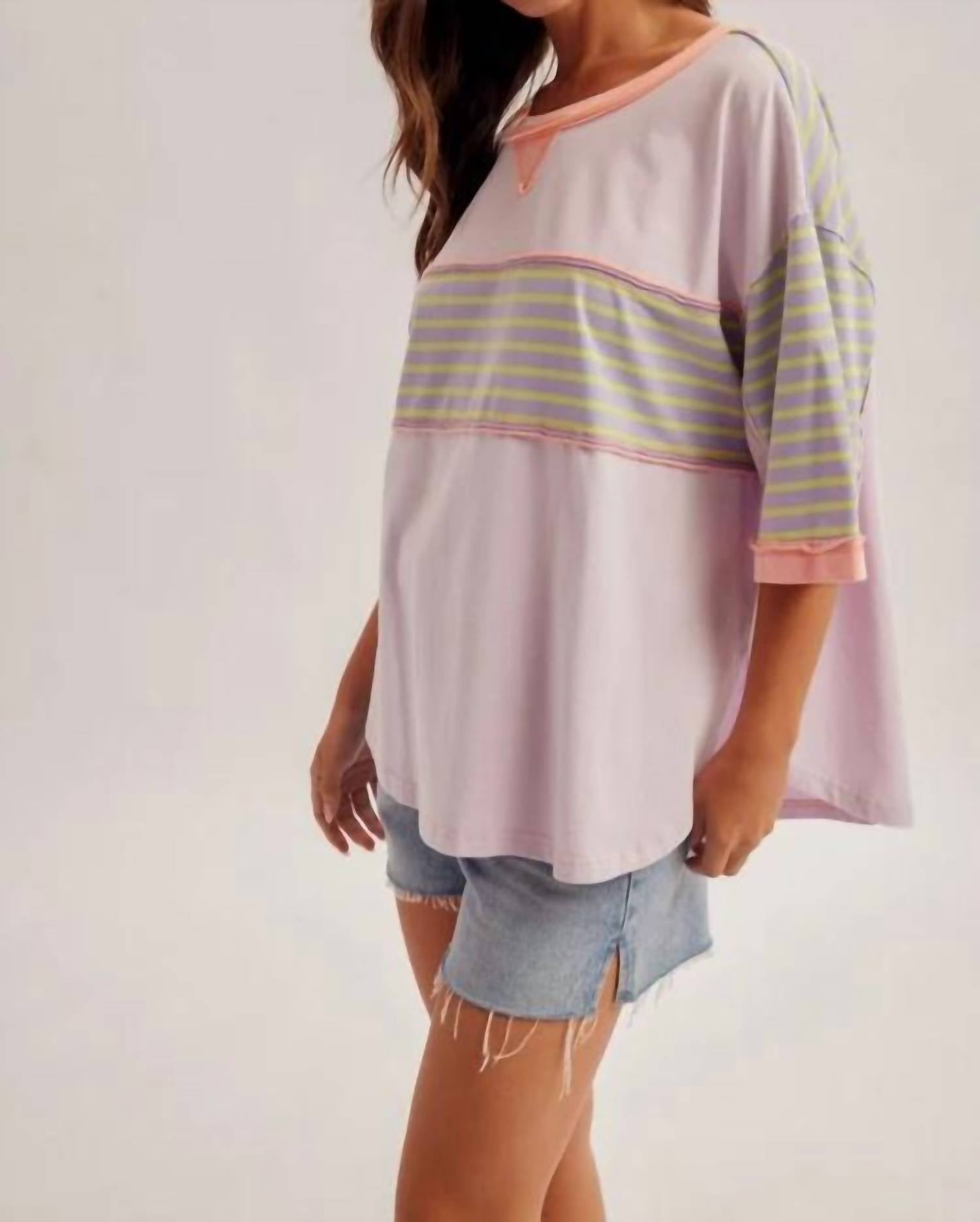 Hem & Thread - Audrey Striped Oversized Top