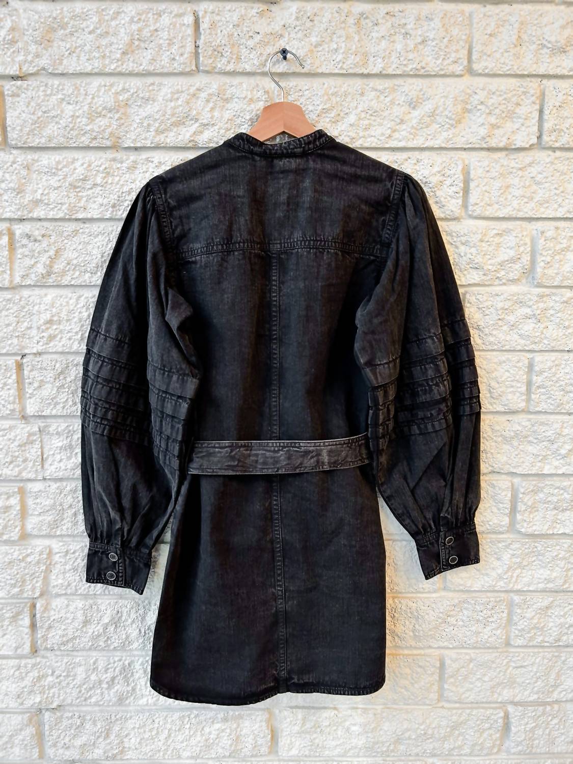 ISABEL MARANT Moe Mini Dress in faded black - women's dress - alternate view