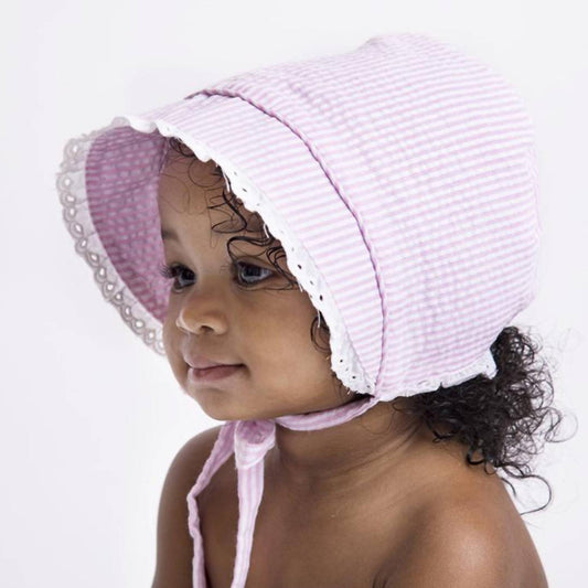 Huggalugs - Baby Girls Seersucker Sunbonnet