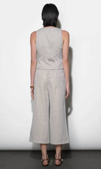 Greylin - Alice Canvas Stripe Wide Leg Culottes Pants