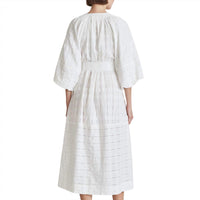 APIECE APART Women's Sun Mesa Midi Dress in cream - women's dress - detail view