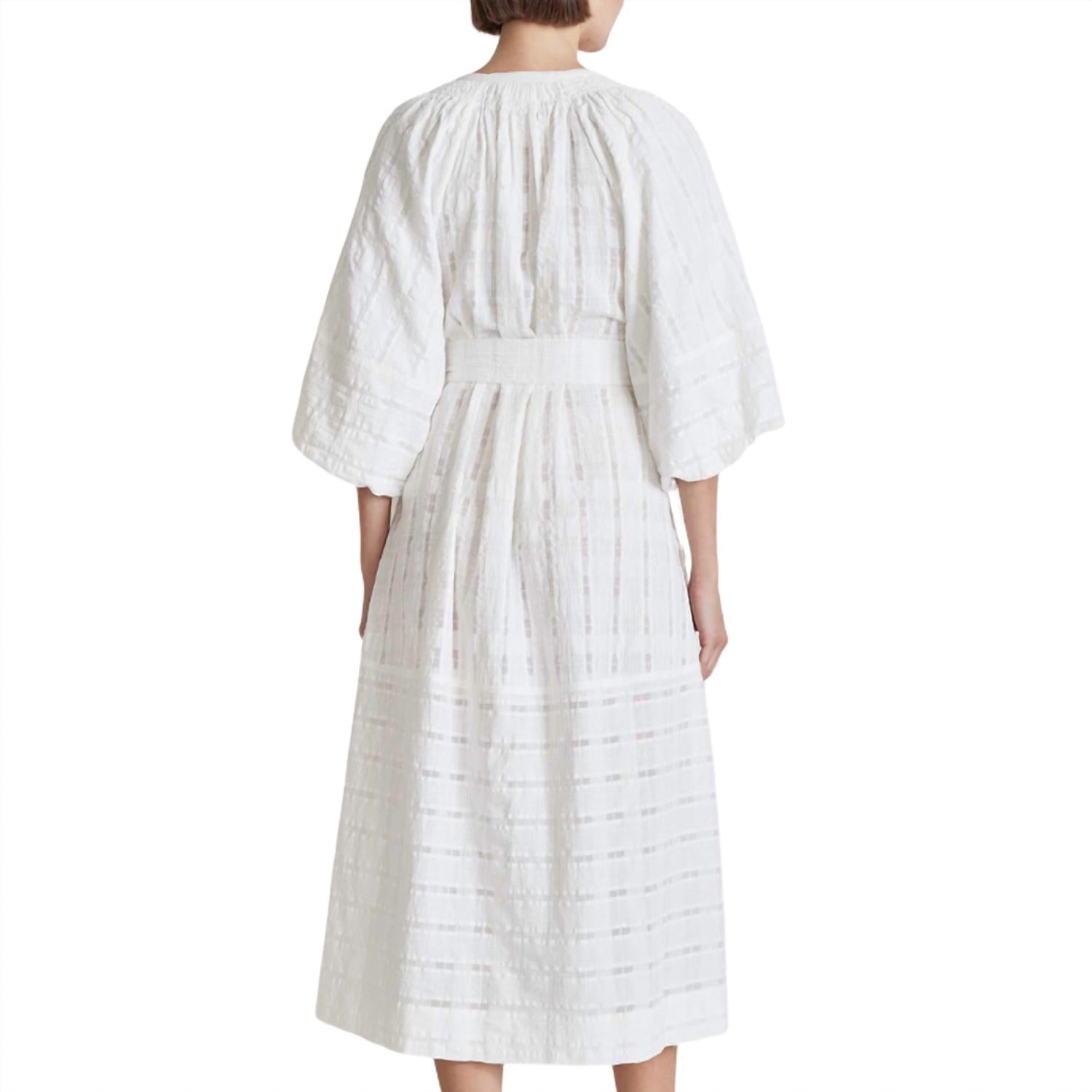 APIECE APART Women's Sun Mesa Midi Dress in cream - women's dress - detail view
