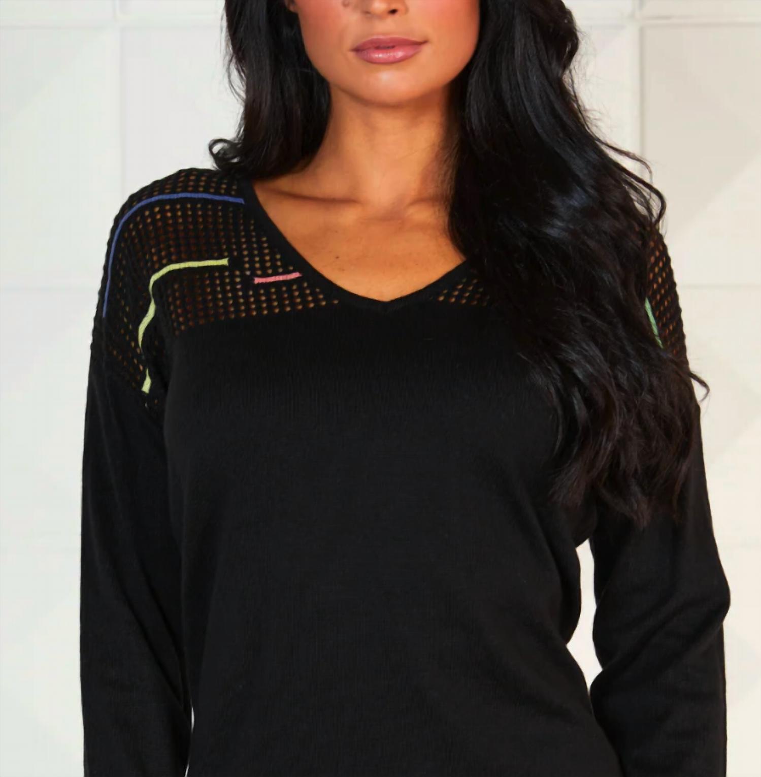 Angel Apparel - V-neck See Through Shoulder Top