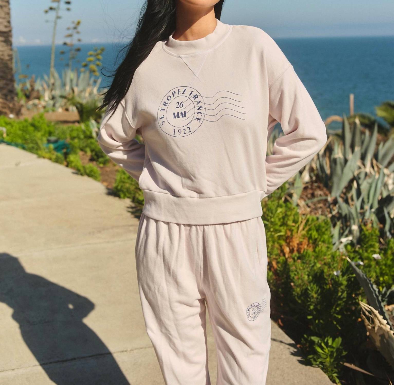 Sundry - St Tropez Stamp Athletic Sweatshirt