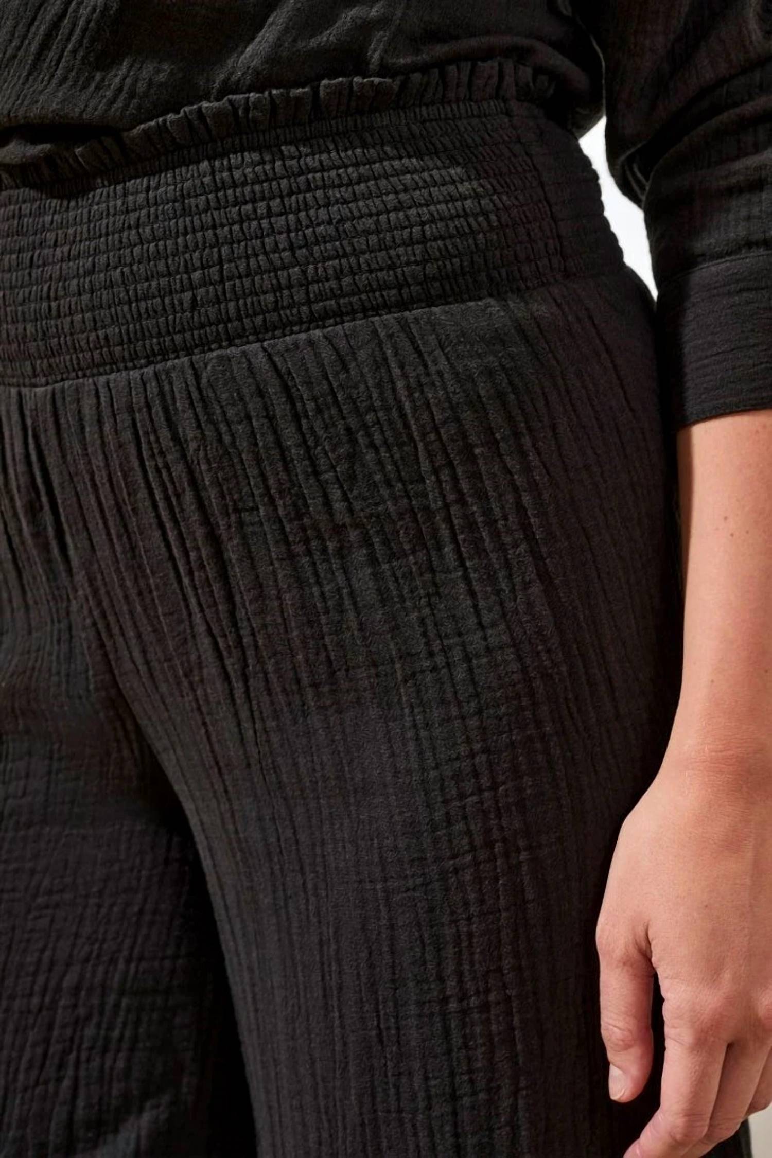 Tribal - Crinkle Gauze Elastic Waist Flowy Pants