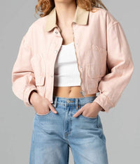 BLANKNYC Lawn Party Jacket in pink combo - women's jacket