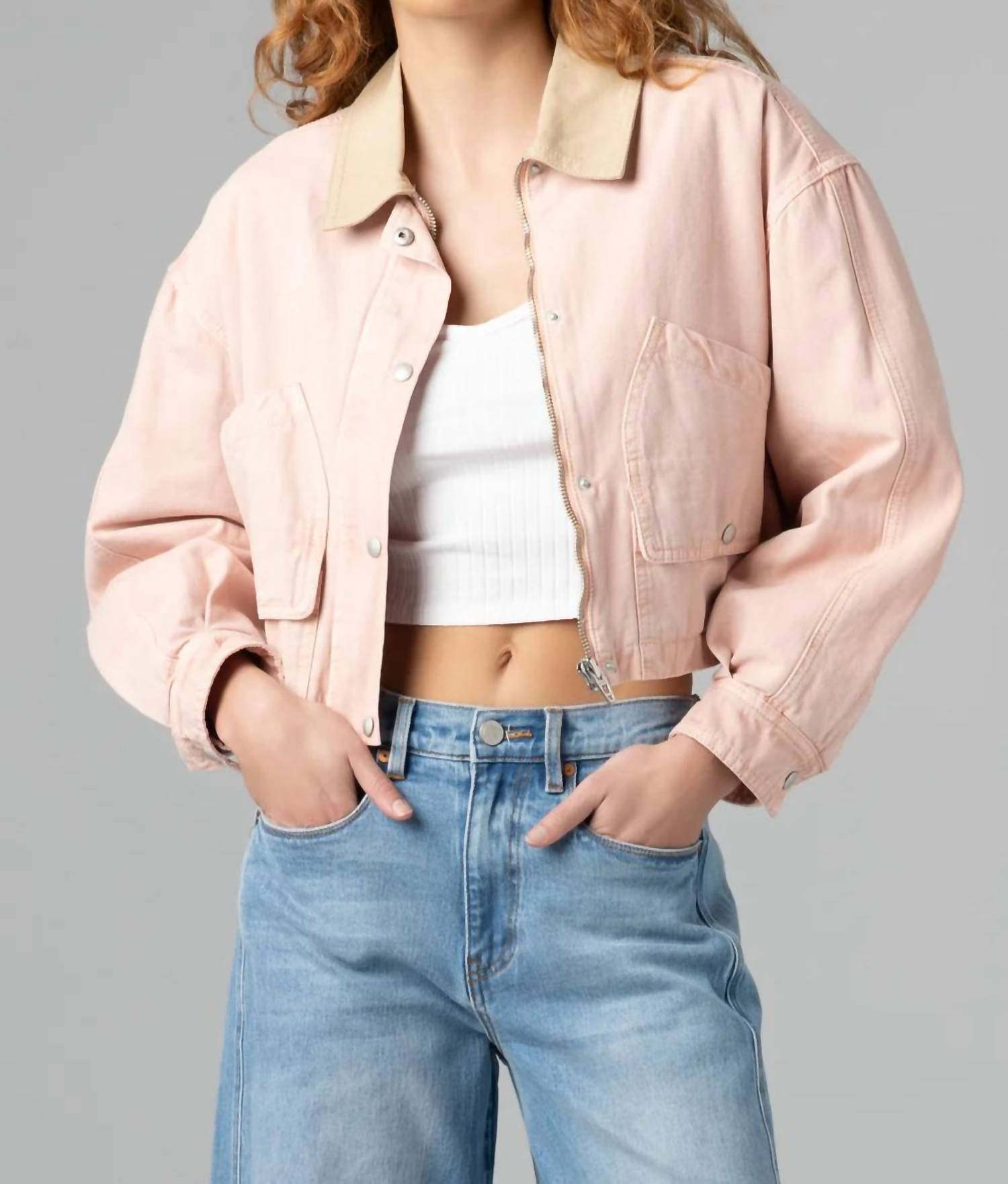 BLANKNYC Lawn Party Jacket in pink combo - women's jacket