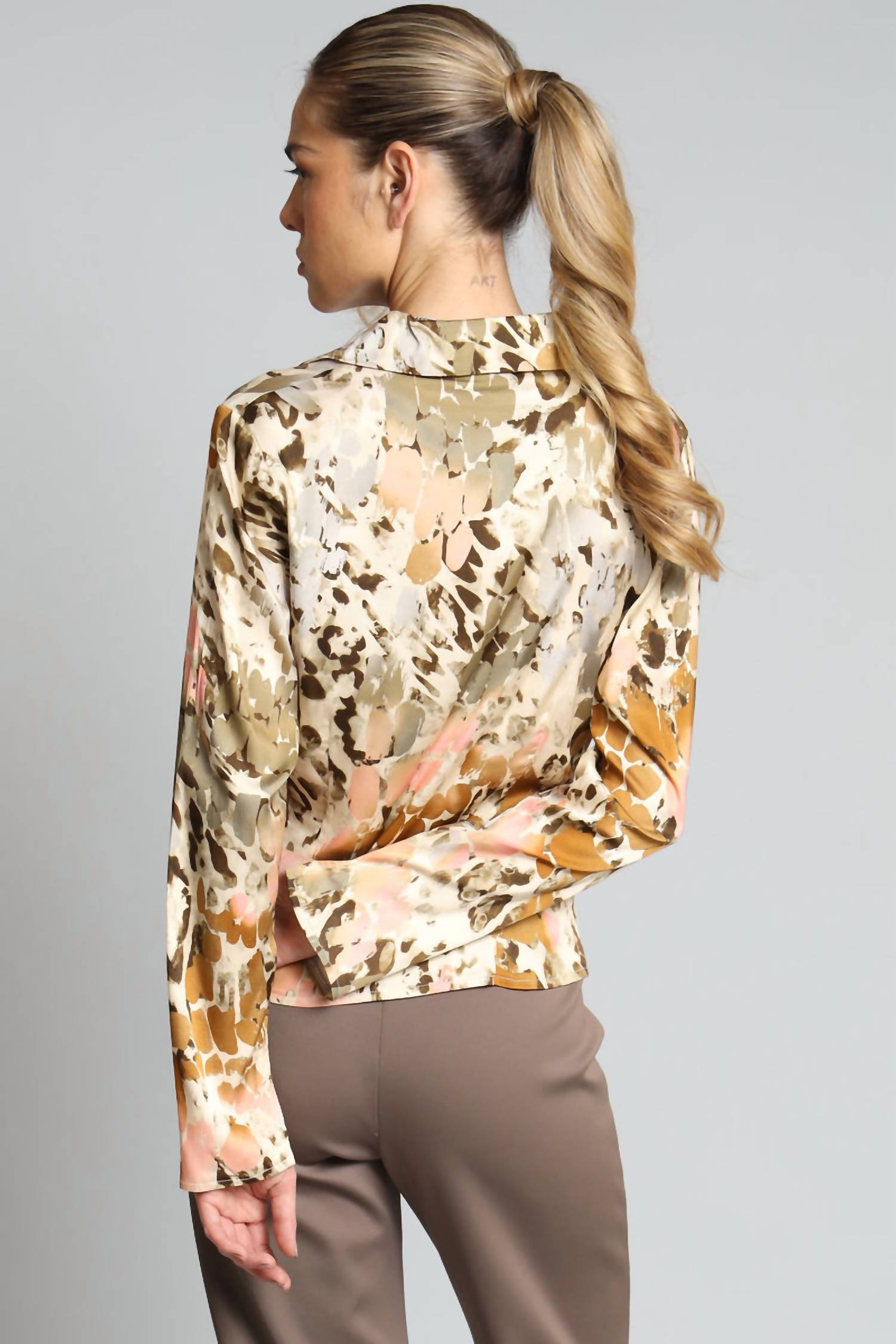 Lola & Sophie - Safari Printed Zip Front Shirt