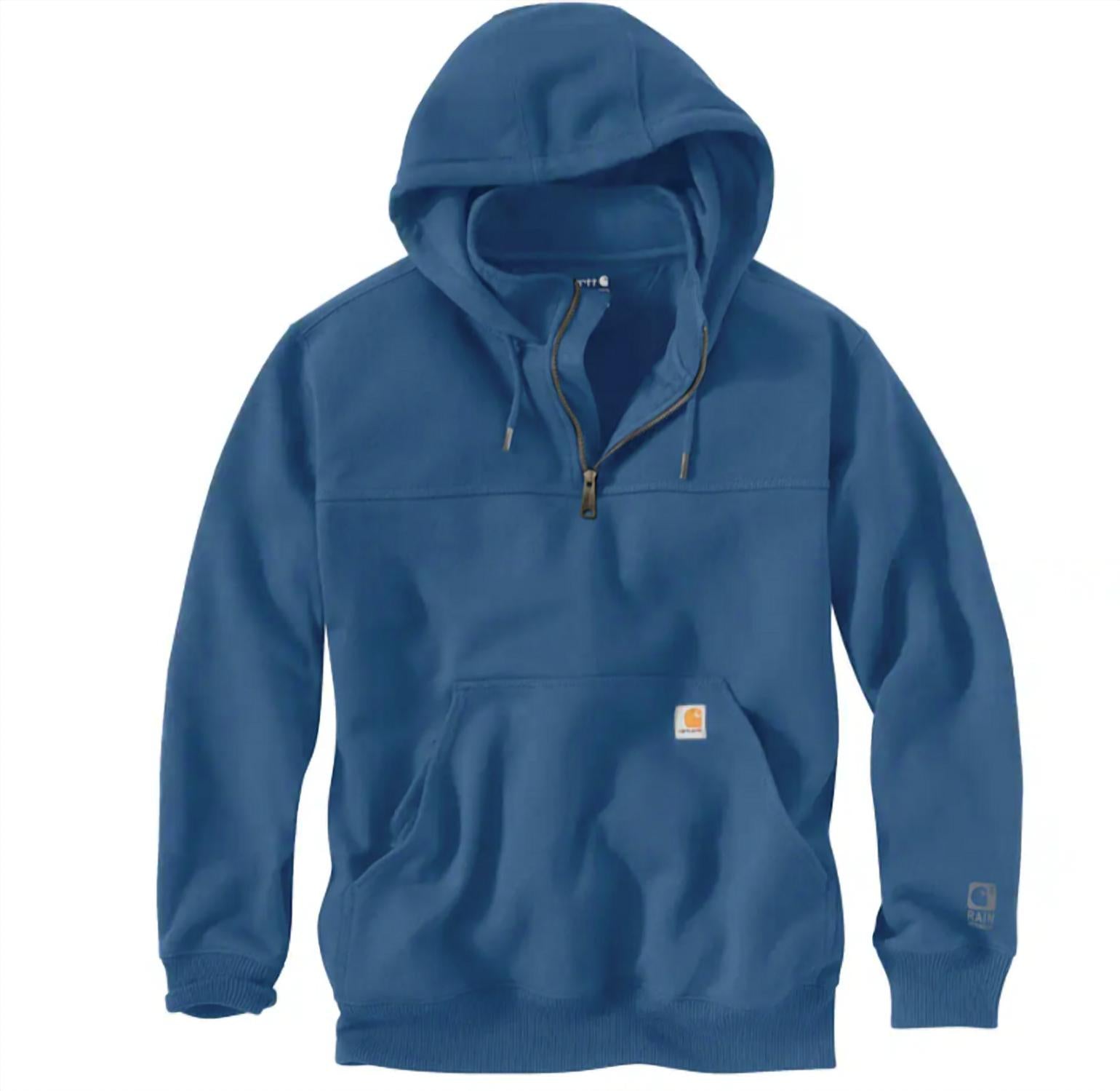 carhartt Men's Rain Defender Loose Fit Heavyweight Quarter Zip Sweatshirt in blue - men's shirt